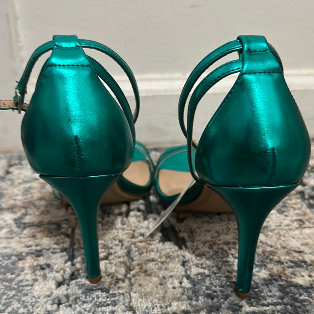 A New Day Women's Green Strappy Heels - Picture 3 of 8